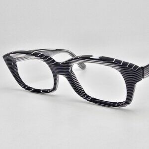 Alain Mikli Paris A.M. 86 0131-986 Black Clear Stripe Eyeglasses Frame France